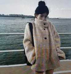 (海外配送) ルーズファー コート ジャケット