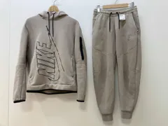 NIKE ナイキ テックフリースセットアップ プルオーバー パーカー ロングパンツ ベージュ コットン ポリエステル シミ跡有り