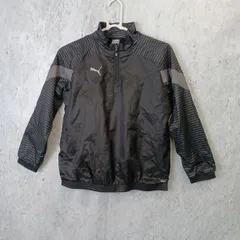 PUMA  プーマ キッズ サッカー 防風 撥水 ウインドブレーカーTEAMFINAL ウラトリコット ピステトップ ブラック サイズ140 〇□