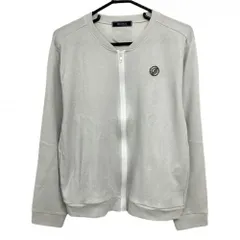 【超美品】デルソル ジャケット ライトグレー ラメ糸混 ロゴ レディース 3L ゴルフウェア 大きいサイズ DELSOL