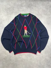JANTZEN cotton sweater コットンセーター 綿100 ゴルフ アーガイル