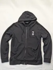 NBA ブラック フードジップアップ XXL