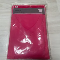 未使用 UNIQLO ユニクロ カラーVネックTシャツ Lサイズ Red
