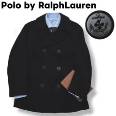 90s ポロ ラルフローレン Pコート センターベント 総裏地 170 ネイビー