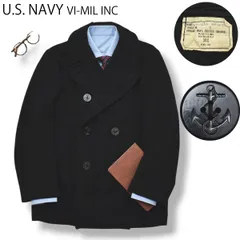 希少】 70s 米軍実物 USN Pコート 38S 黒 メンズ ミリタリー