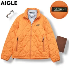 【美品】 エーグル AIGLE 中綿 キルティング ジャケット M オレンジ
