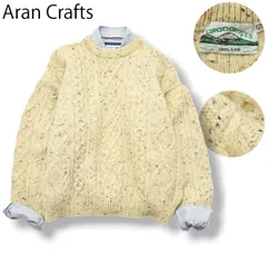 90s アイルランド製 arancrafts ニット セーター S ナチュラル
