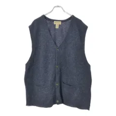 00年代 Eddie Bauer エディーバウアー ウールニットベスト アウトドア ネイビー(メンズ XL)中古 古着 X1387