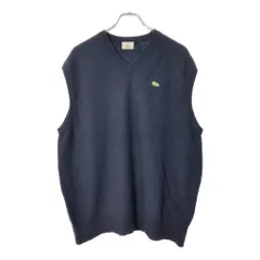 LACOSTE ラコステ Vネック ウールニット ベスト ネイビー(メンズ 8)中古 古着 X1388