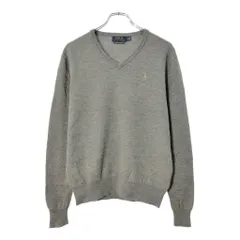 Polo by Ralph Lauren ポロ ラルフローレン Vネック ウールニット セーター グレー(メンズ S)中古 古着 X1389