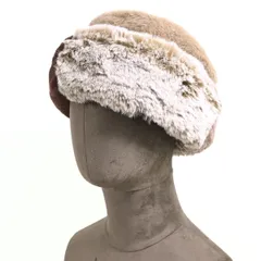 【美品】O R I É N T★可愛い！ファー帽子 サイズ58 ベージュ系 ＊ha002