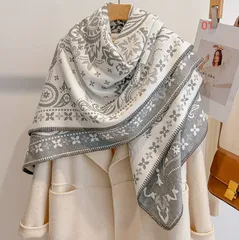 レトロペイズリー柄 防寒ストール マフラー 肩掛け 冬用 あったか レディース 防寒小物
