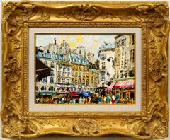 前島智夫 「 レ・アル の街」Ｆ8 油絵 油彩画 風景画 フランス パリ 前島智夫 「 レ・アル の街」F8 油絵 油彩画 風景画 フランス パリ