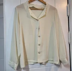 ヴィンテージ アイボリー 刺繍 レース ブラウス