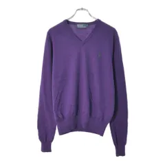 Polo by Ralph Lauren ポロ ラルフローレン Vネック ウールニット セーター パープル(メンズ L)中古 古着 X1372