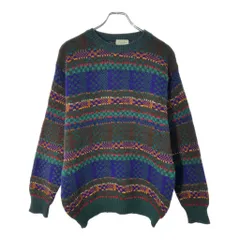 イタリア製 BENETTON ベネトン ウールニット セーター 総柄 マルチカラー(メンズ 46)中古 古着 X1376