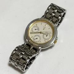 【送料無料】TRUSSARDI/トラサルディ/TR-2011/クォーツ腕時計/アイボリー×シルバー×ゴールド/電池切れ/動作未確認/中古品/ジャンク品扱い