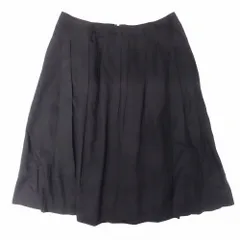 ソニアリキエル SONIA RYKIEL COLLECTION フレア スカート ひざ丈 タック 光沢 ボトムス 36 S ブラック 黒 レディース 【中古】