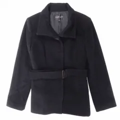 INDIVI インディヴィ カシミヤブレンド スタンドカラー コート ジャケット ミドル丈 アウター 38 M ダークグレー レディース 【中古】