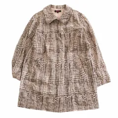 YUKI TORII INTERNATIONAL ユキトリイ 日本製 総柄 ステンカラーコート ベージュ ブラウン サイズ40 M レディース 【中古】