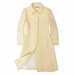 Vintage GIVENCHY ジバンシィ ステンカラー コート ジャケット Aライン ロング丈 アウター 8 M ホワイト系 レディース 【中古】