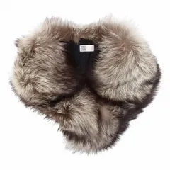 未使用品 SAGA FOX サガフォックス ファー ティペット 毛皮 マフラー ストール ショール ブラウン ホワイト レディース 【中古】