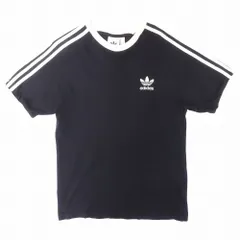 アディダス adidas Originals リンガー Tシャツ カットソー 半袖 スリーストライプス CW1202 L ブラック 黒 トップス メンズ 【中古】