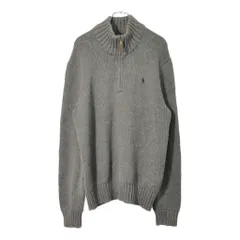 Polo by Ralph Lauren ポロ ラルフローレン ハーフジップ コットンセーター グレー(メンズ L)中古 古着 V9513