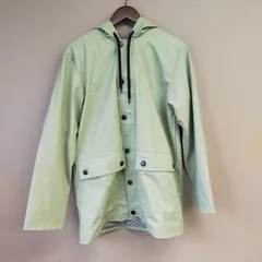M12089 Petit Bateau プチバトー ヨットパーカー フード付 レインコート グリーン系 Ｍサイズ 撥水 内側ストライプ アウター ストレッチ