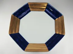 【USED/B】深川製磁 染錦金彩 皿 八角形