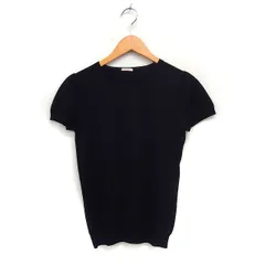 ドレステリア DRESSTERIOR 半袖 ニット セーター 丸首 無地 ウール ハイゲージ ブラック 黒 /FT33