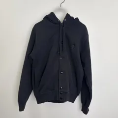 S00253 Champion チャンピオン　ボタン付きフード 黒　パーカー