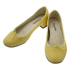 【美品】  repetto / レペット | レザー リボン チャンキーヒール パンプス | 37 | クリーム系 | レディース