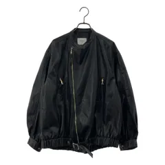 AMERI / アメリ | EGG GATHER LEATHER JACKET レザージャケット | F | ブラック | レディース