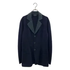 EMPORIO ARMANI / エンポリオアルマーニ | 3B シングルブレスト テーラードジャケット ニットジャケット | 46 | ネイビー/グレー | メンズ