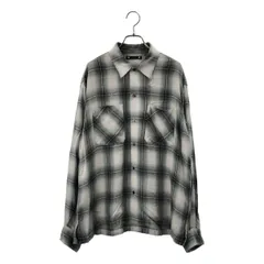 MINEDENIM / マインデニム | R.Ombre Open Collar SH / オンブレチェック シャツ | 2 | グレー系 | メンズ