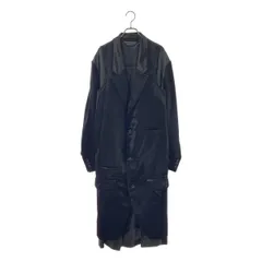 COMME des GARCONS HOMME PLUS / コムデギャルソンオムプリュス | 2019AW | ベロア レイヤード カットオフ ロング ジャケット コート | S | ブラック | メンズ
