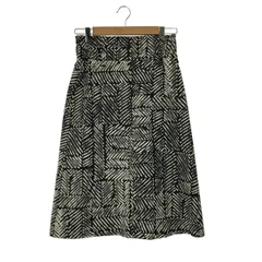 【美品】  marimekko / マリメッコ | 総柄 ロングスカート | S | ホワイト/ブラック | レディース