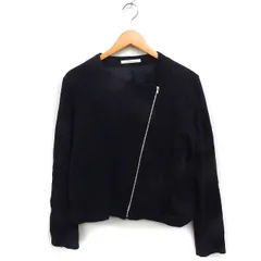 エクラ eclat ジップアップ ジャケット アウター ノーカラー 無地 コットン 綿 38 ブラック 黒 /FT46