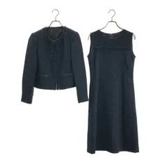 ANAYI / アナイ | セットアップ / ツイード ノーカラージャケット ワンピース | 38 | ネイビー/ブラック | レディース
