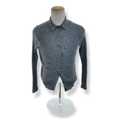 UNIQLO エクストラファインメリノウール メリノリブポロカーディガン ダークグレー レディースXL ユニクロ 251-469483 (44-36)  秋 冬 古着
