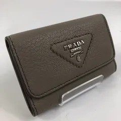 極美品 プラダ ヴィッテロダイノ ロゴキーケース 4連 グレージュ