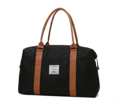 culture field 旅行バッグ 大容量 軽量 ボストンバッグ キャリーオン対応 折りたたみ 手提げ 肩掛け 2WAY 男女兼用 出張 修学旅行 スポーツ ジム 通学 通勤 収納バッグ (ブラック, S) [ブラック] [S]