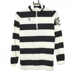 パーリーゲイツ 長袖ハイネックシャツ 白×黒 ボーダー 表起毛 ハーフジップ  レディース 0(S) ゴルフウェア PEARLY GATES