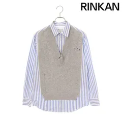 メゾンマルジェラ  21AW  S51DL0382 ニットドッキングストライプ長袖シャツ レディース 38 ※12/28～1/6 発送・問い合わせ遅延