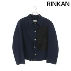 マルタンマルジェラ　ブルゾン MM6 マルタンマルジェラ ウール×袖レザー ビッグスタジャン グレー×黒