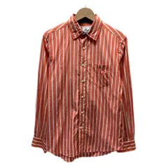 LACOSTE　ストライプシャツ　長袖　シャツ　トップス　レギュラーカラー　胸ポケット　ワンポイント　ブランドロゴ　クロコダイル　刺しゅう　古着