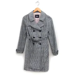 バービー Barbie グレンチェック トレンチコート アウター ミドル丈 S グレー 灰 /FT48