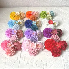 NO1223-02  造花 花材 花パーツ パーツ　髪飾り 花飾り　ハンドメイド　マム　ヘッドパーツ　成人式　七五三　ピンポンマム　ポンポンマム　菊　材料