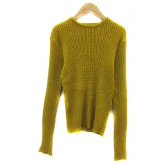 フリークスストア FREAKS STORE リブニット カットソー 長袖 ラウンドネック 無地 F マスタードイエロー /YS17